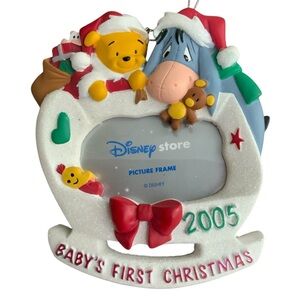 2005 Disney Baby's First Christmas Frame with Red and White Accents